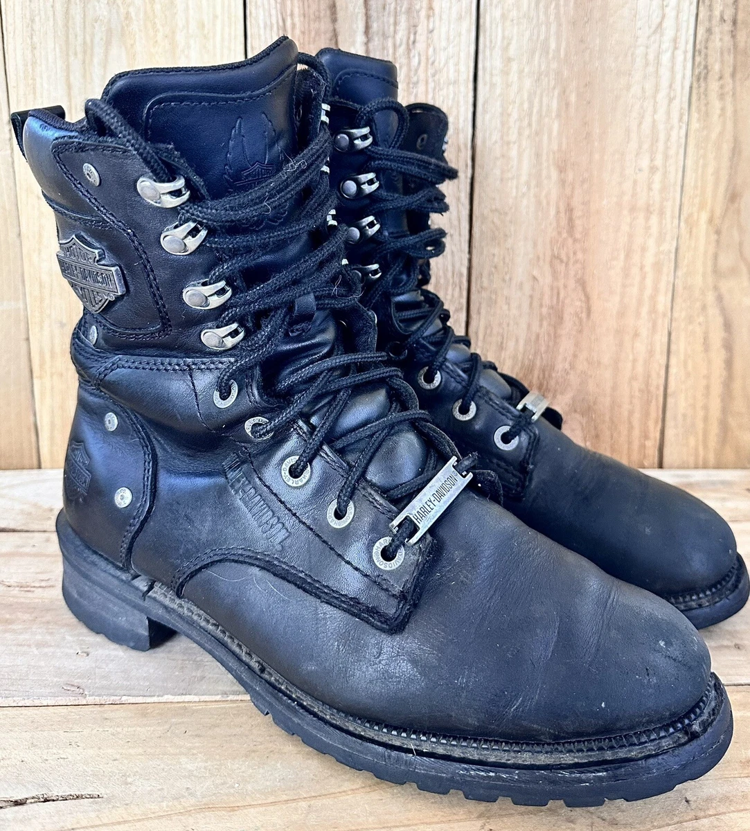 Harley Davidson Virgo Chukka Motorcycle Men\'s 11 Black Leather Boots Steel Toe Harley Davidson Virgo Chukka Mens Motorcycle BOOTS D94373  main image 2