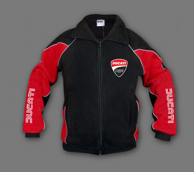 Ducati Men Fleece Jacket Fan Sport Sweatshirt Apparel with Car Logo Embroidery