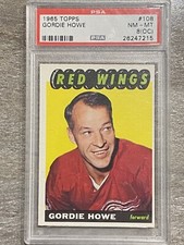 1965-66 TOPPS hockey Gordie Howe original trading card PSA 8 !!! NM-MT RED WINGS