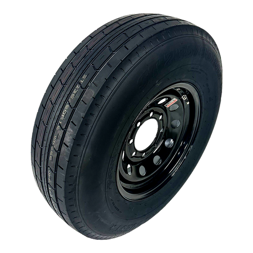 Trailer Tire On Rim ST235/80R16 Radial LRE 8 Lug 8x6.5" Modular Black Wheel - Picture 2 of 7