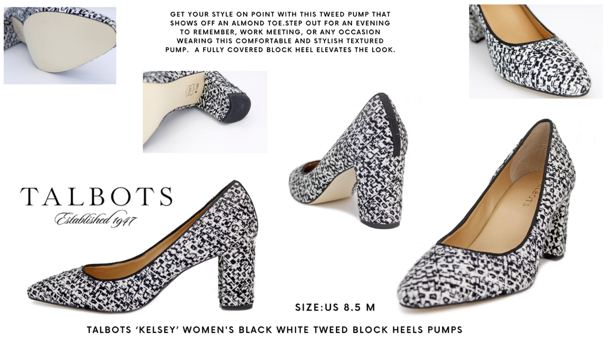 Escarpins TALBOTS Kelsey à Talons Compensés - Tweed Multicolore Taille 6.5 US, Neufs Étiquetés