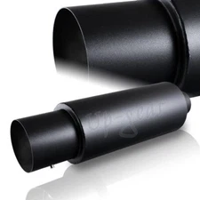 Universal 4" N1 Tip Black T-304 2.5" Inlet Racing Weld Exhaust Muffler+Silencer