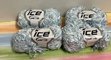 lot of 4 skeins Ice Yarns Butterfly yarn light blue white 50g