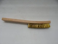 Brass Brush  .006" Brass Wire  6" brush length 13" Wooden Handle USA Made