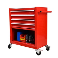 4 Drawers Rolling Tool Box Cart Tool Storage Cabinet Steel Tool Chest w/ Wheels