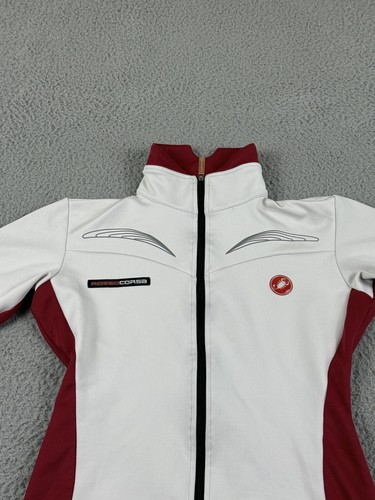 Castelli Jacket Womens S White Red Rosso Corsa Gore Windstopper Full Zip Cycling - Picture 2 of 18