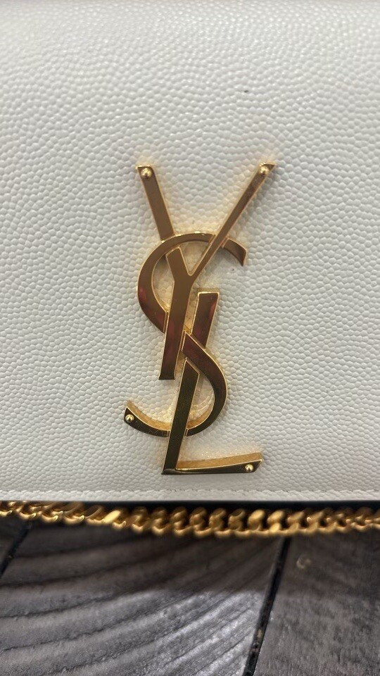 Borsa a tracolla Saint Laurent Kate piccola in pelle in rilievo