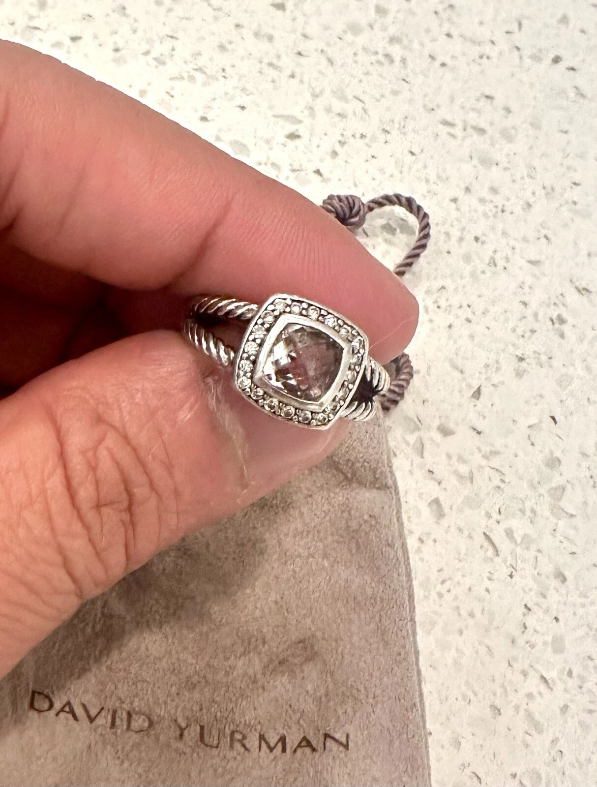 David Yurman Bellissimo "Anello Petite Albion" in Morganite con Diamanti
