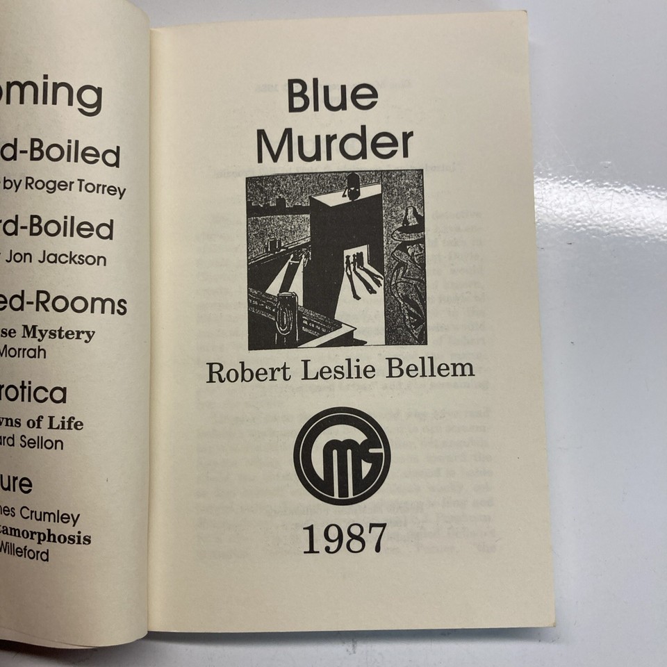 Blue Murder Robert Leslie Bellem Book First Paperback Edition 1987