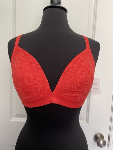 NWT Auden Women's Lightly Lined Wirefree Bra Orange Size 36C