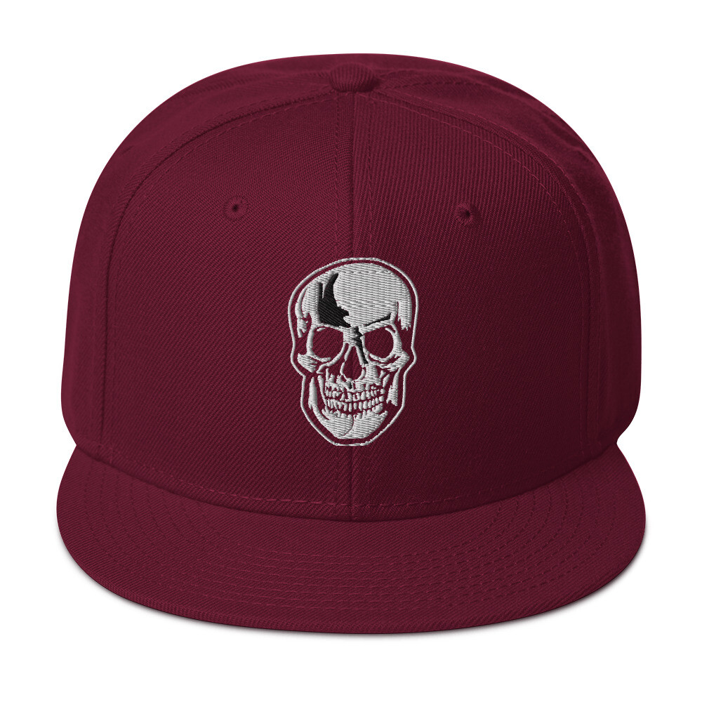 Death Skull Embroidered Horror Style Flat Bill Cap Snapback Hat | eBay