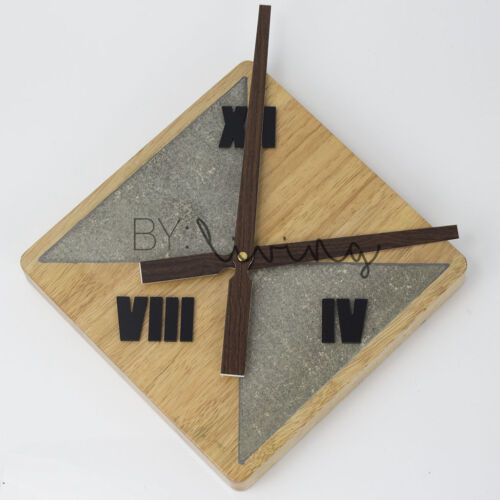 Modern Nordic minimalist Wooden Timber concrete cement clock  - Bild 1 von 5