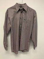 MELKA LS GREY STRIPED SHIRT SIZE 39-15.5 BWNOT