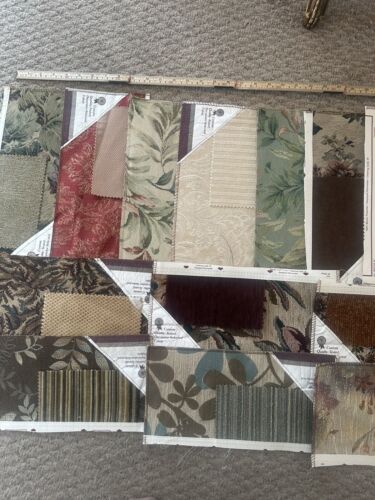 Lot of 19 Charlotte Upholstery Fabric Samples – Leaf & Floral Patterns ~13x6 - Picture 2 of 23