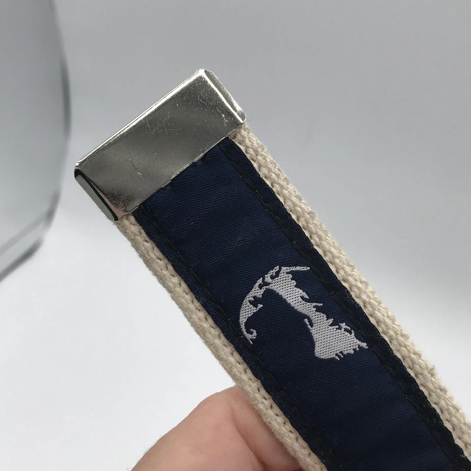 Пояс Chatham T Co Cape Cod MA молодежный холщовый тканевый с принтом маленькое синее кольцо D - Изображение 4 из 4