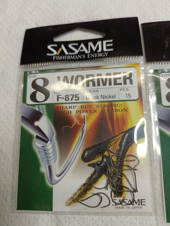 Ami Sasame F-875 Wormer Hook Size 8 Due Bustine Da 15 PZ. - Immagine 2 di 3