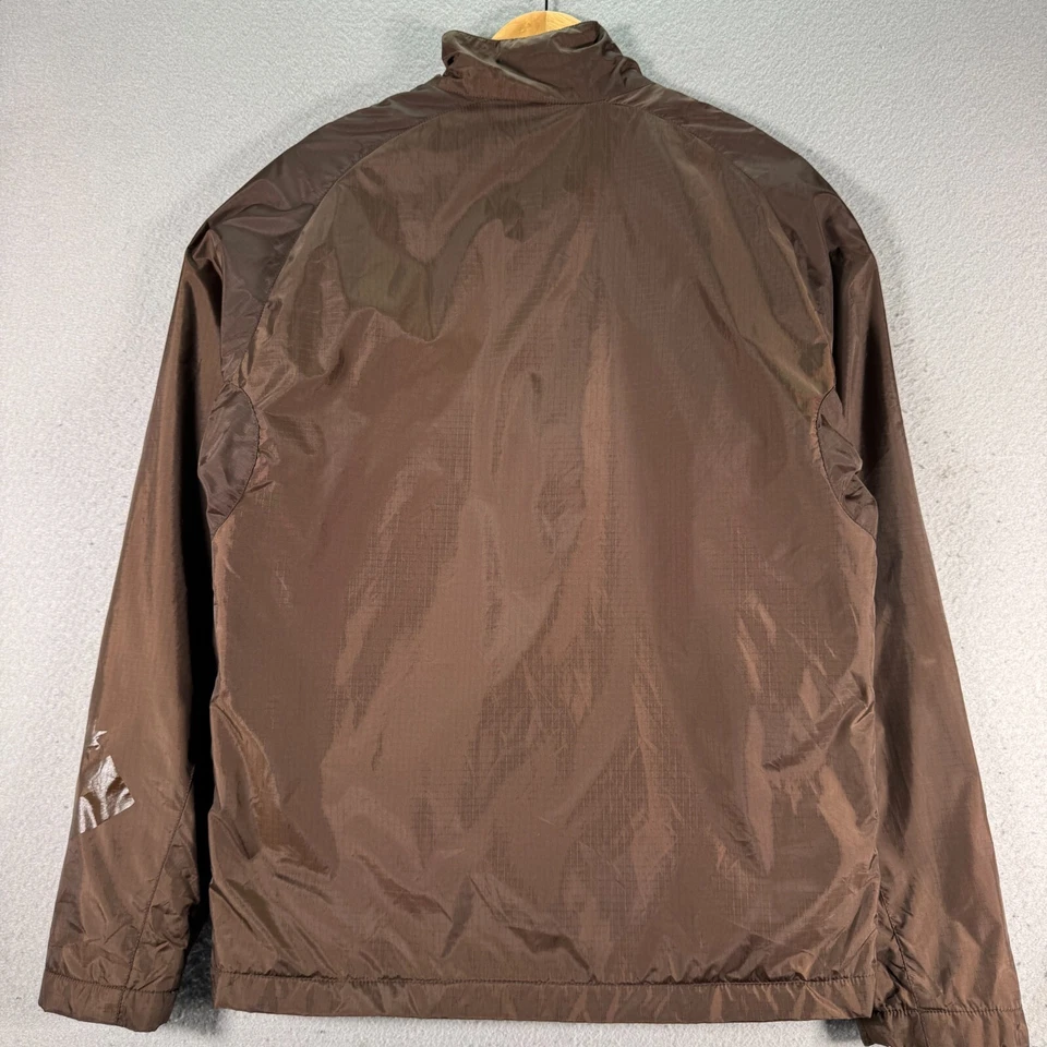 Vintage DC Windbreaker Jacket Womens Large Brown Skate Surf Fleece Lined Utility - Image 2 of 4