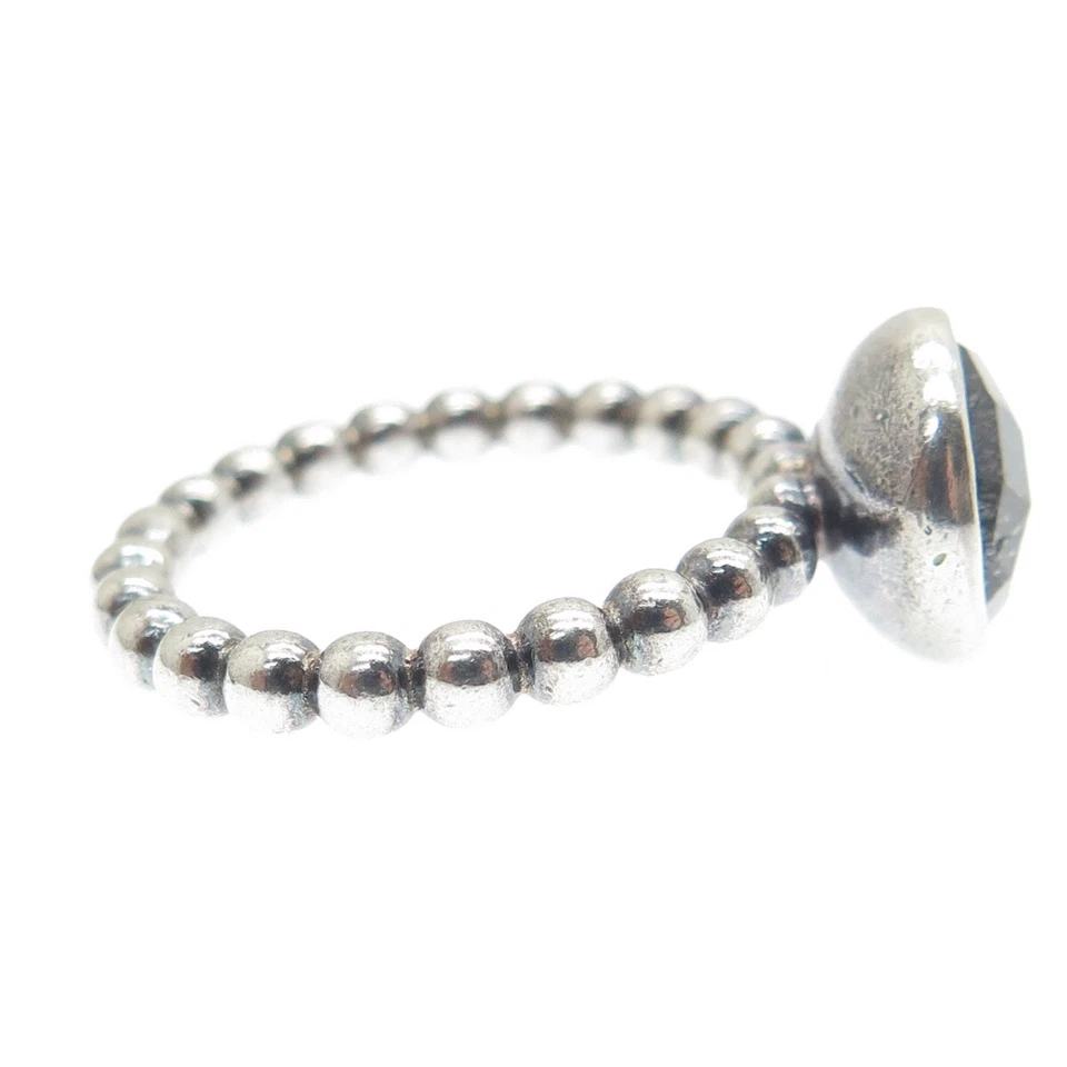 Anillo Pandora Plata de Ley 925 Cuarzo Rutilado Real Cuentas Talla 7.75 Foto 4 de 4