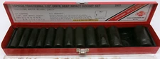 SUNEX 2651 13 PC FRACTIONAL 1/2" DRIVE SAE 6PT DEEP IMPACT SOCKET SET #394B