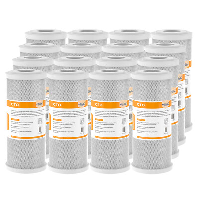 9-16 Pack 4.5''x10'' Coconut Shell CTO Carbon Block Water Filter Whole House 5μm 