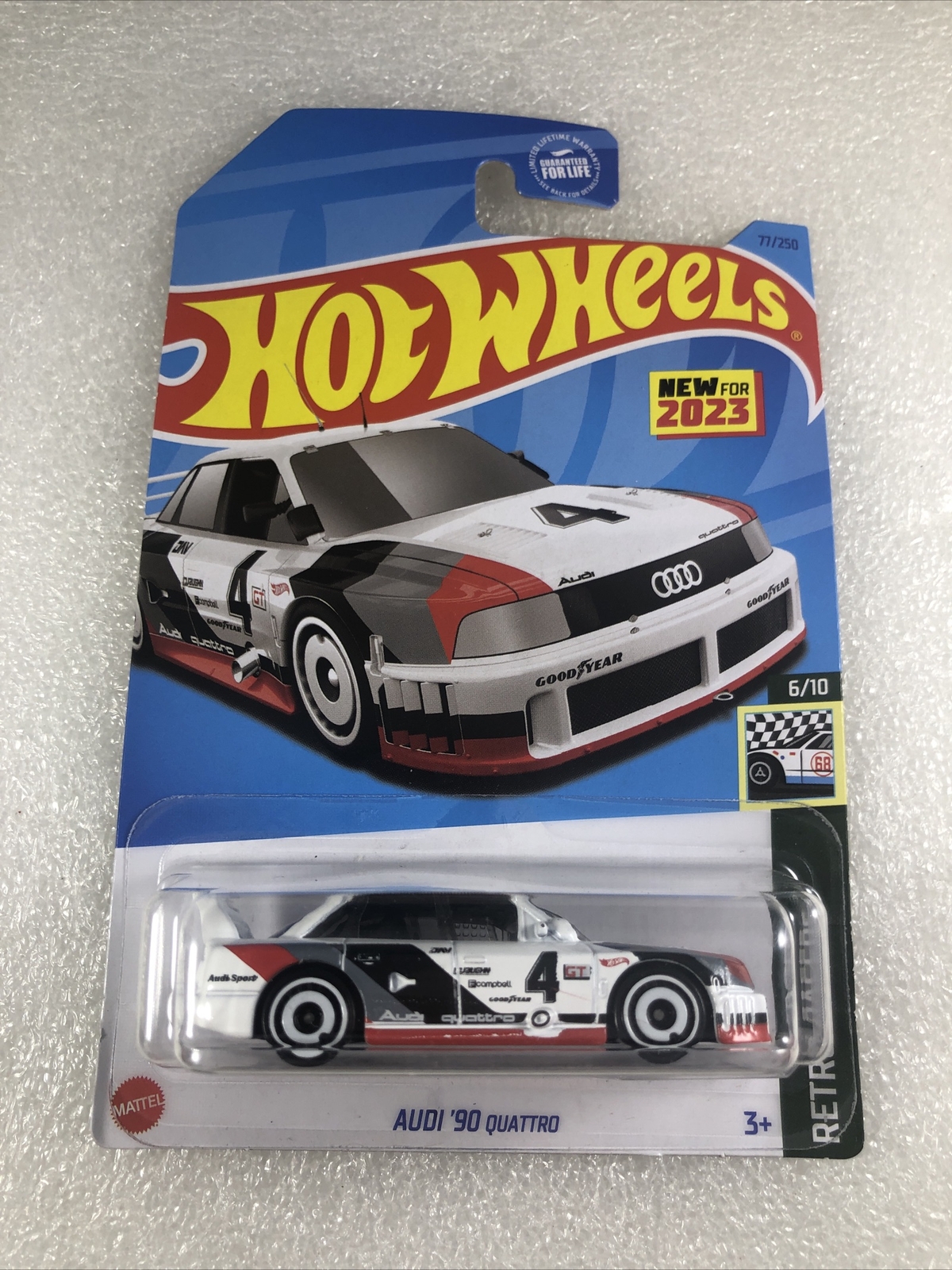 Hot Wheels Audi '90 Quattro White #77 - 2023 Retro Racers