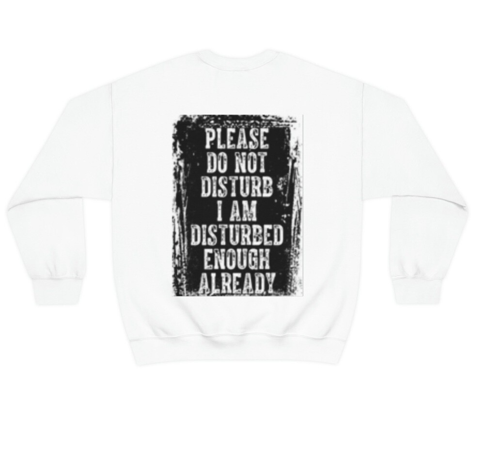 White Unisex Long-Sleeve Do Not Disturb Sweatshirt image 3