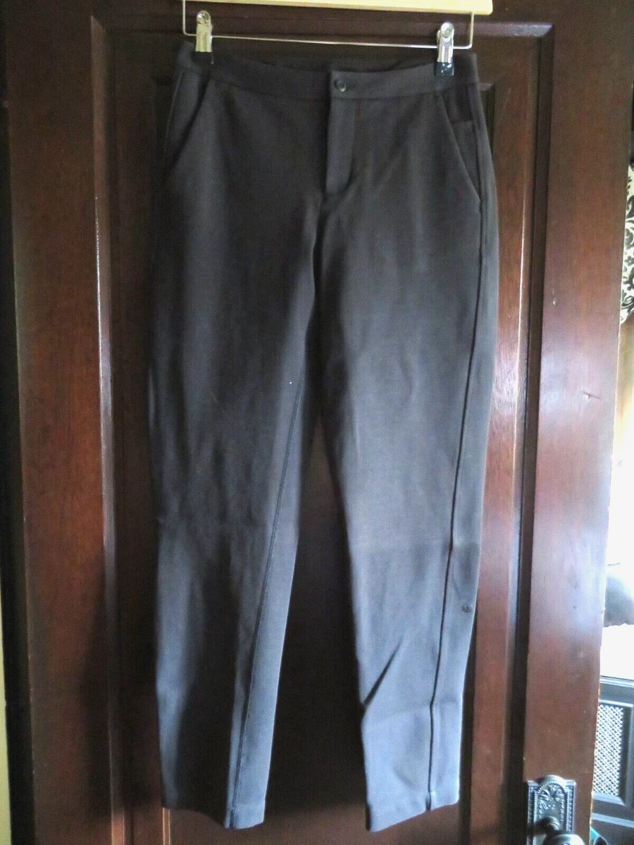 Lululemon Women Work Pants Black Ponte Knit Flat Front Size 4 VERY NICE  L104