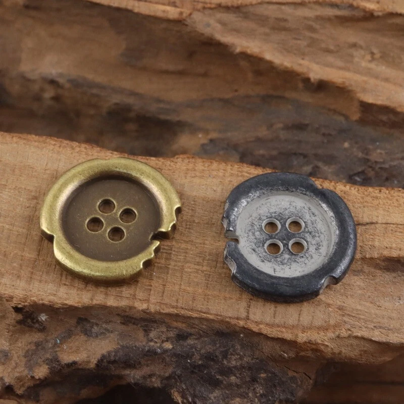 10x Metal Buttons Irregular 4-Hole for Craft Sewing Jacket Sweater Accessories - Image 3 of 4