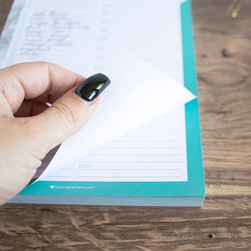 bloom daily planners Planning Pad, 6" x 9", Timed Daily Pad, Marble & Mint - Picture 4 of 14