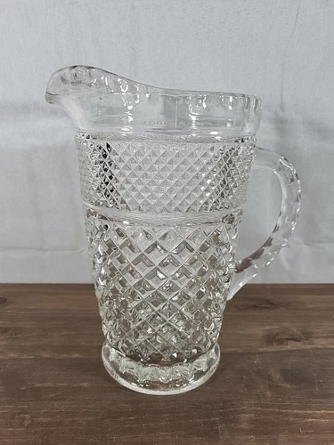 Vintage Anchor Hocking Wexford Large Pressed Glass 64oz Pitcher