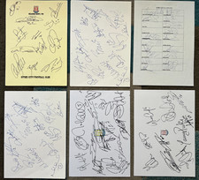 Lot of 6 Hand Signed Football Sheets - Stoke City FC - 2000's