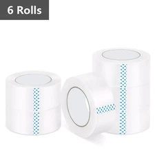 6 Rolls Carton Sealing Clear Packing Tape Box Shipping - 2 mil 3" x 110 Yards