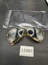 Vtg Bausch And Lomb Gold Tone Aviators Glass Green Mirror 58-14