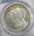1883-O Morgan Silver Dollar MS63 PCGS, Toned On Both Sides. Double Stars.