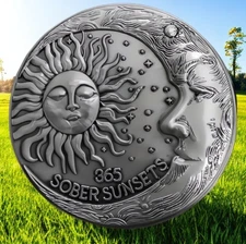 🔥1 Year Sober AA Chip – Alcoholics Anonymous Sobriety Coin Recovery Medallion