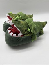 NWT Cat Jack Boys Green Dinosaur Slippers Size XL 6-7