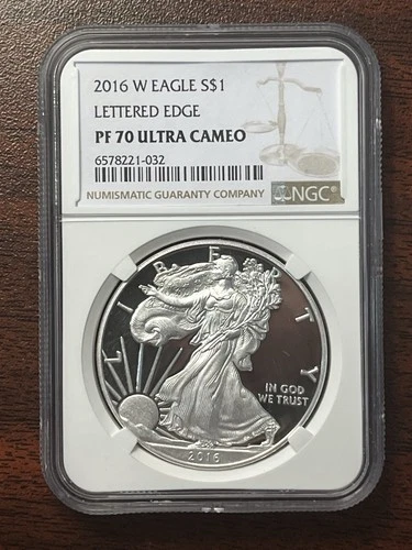 2016W American Silver Eagle Lettered Edge NGC PF 70 Ultra Cameo