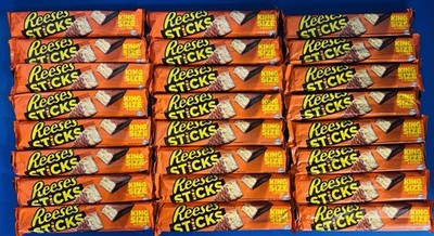 (24) Reese s Peanut Butter Sticks King Size Milk Chocolate Wafers 3oz. BB: 05/27