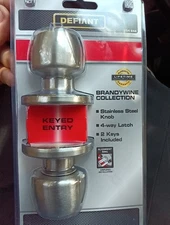 NIP Defiant Brandywine Single Cylinder Stainless-Steel Entry Knob 