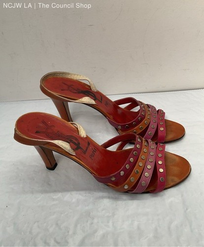 Women's YSL Yves Saint Lauren Brown Slingback Heels Size 7 - Picture 4 of 8