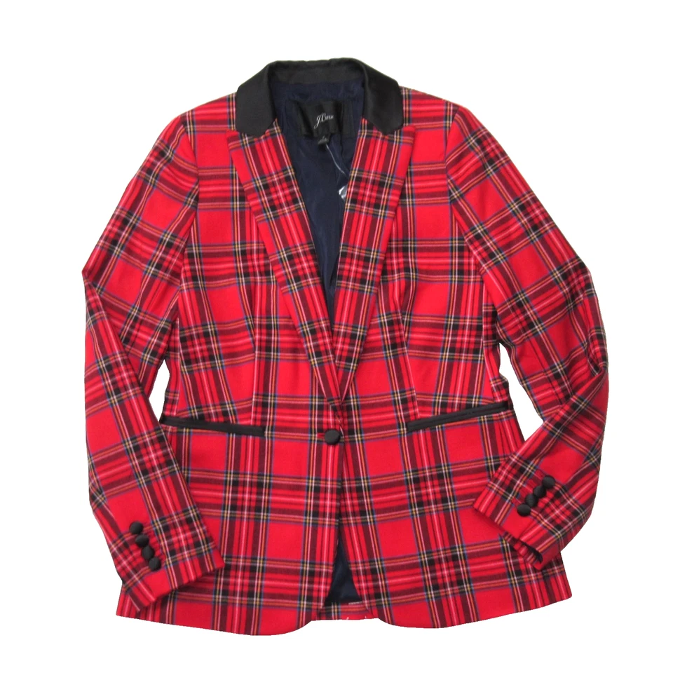 NWT J.Crew Parke Blazer in Red Stewart Tartan Plaid Italian Wool Jacket 2 - Image 3 of 4