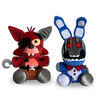XSmart 7'' Withered Bonnie & Foxy Plush Set, FNaF Five Nights at Freddy Set of 2