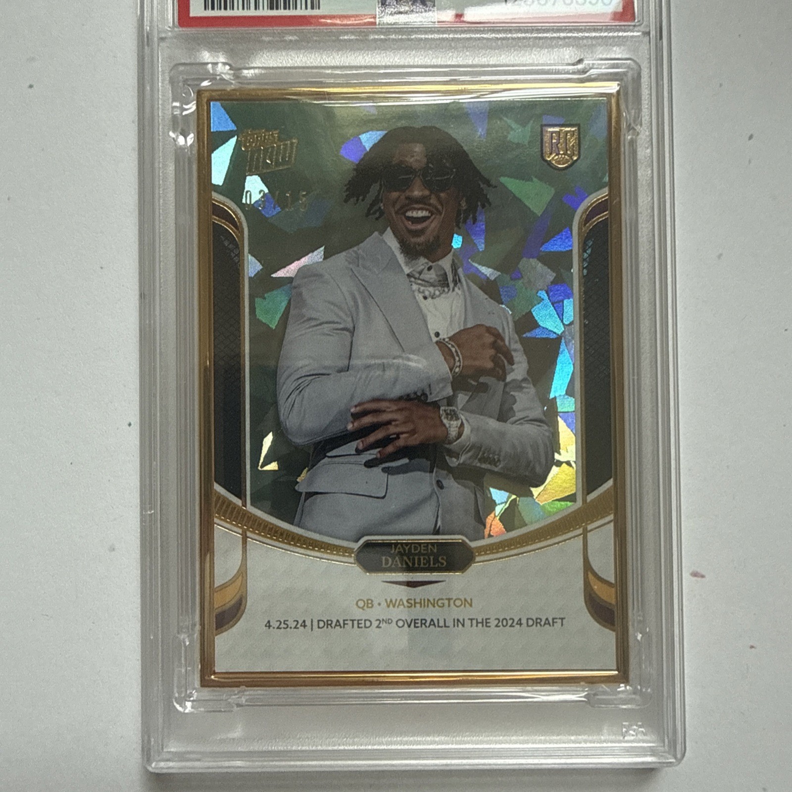 2024 Topps Now Rookie Campaign Jayden Daniels #6 Cracked Ice /15 Drafted 2nd