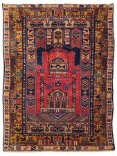 Amazing Hand Knotted Vintage Turkish Wool Area Rug 6 x 3 Ft