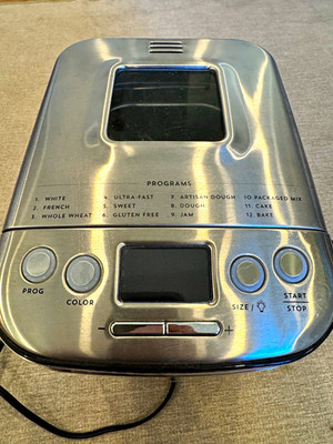 Cuisinart CBK-110 Bread Machine Stainless Steel 12 Programs 2 lb Loaf-WORKS