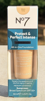 No7 Protect & Perfect Advanced All in One Foundation SPF 50+ ~ WARM IVORY ~  1oz