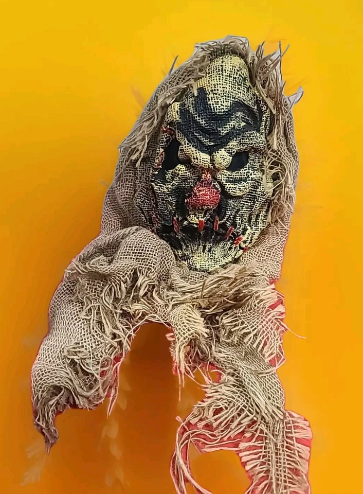 NUEVO SIN ETIQUETAS Máscara de Halloween Zombi Payaso Espeluznante Divertido Mundo Arpillera Cubierto Grande 2006 Foto 2 de 4