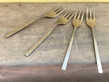 Set 4 Vintage VINERS STAINLESS STEEL LOVE STORY Floral Daisy Small PASTRY FORKS