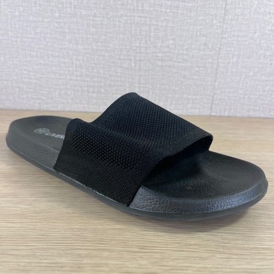 Livergy Mens Black Knit Slide Sandals IAN 328404 Size 12 US 46 EUR