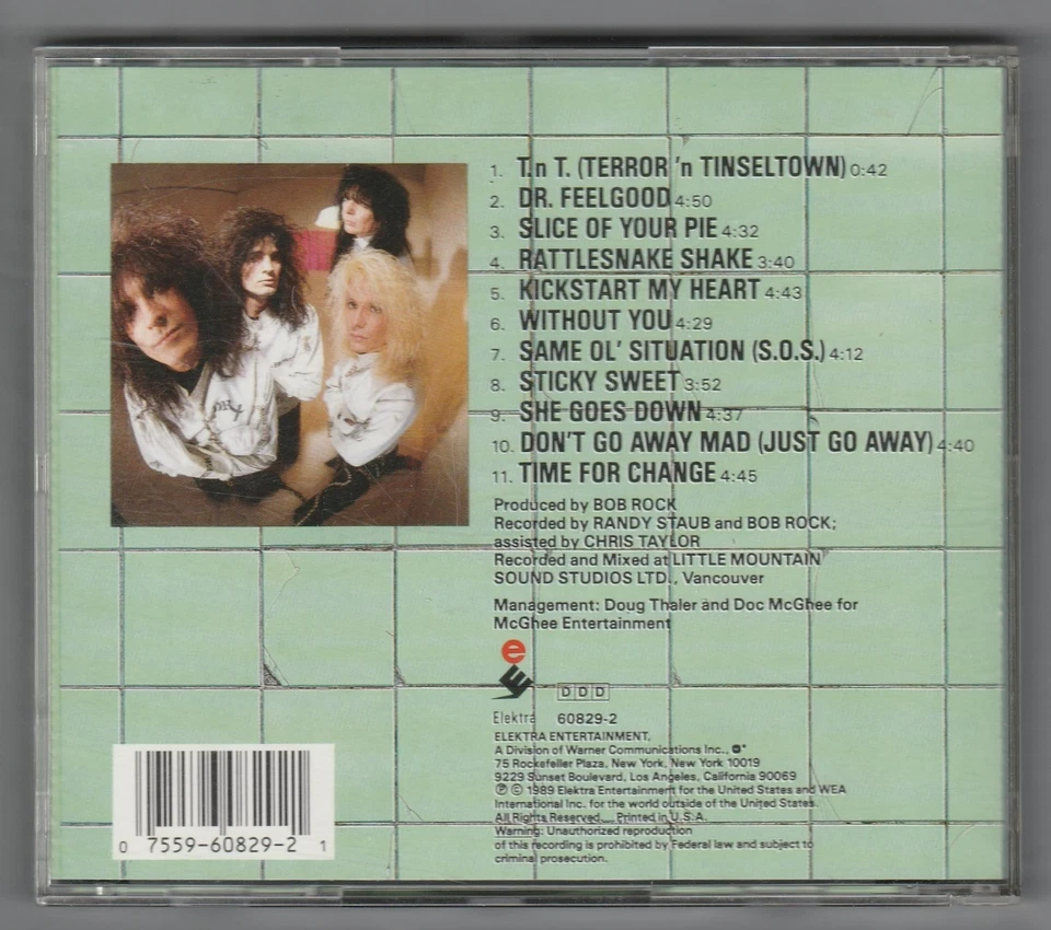 Motley Crue ‎CD Dr Feelgood Elektra Vince Neil Nikki Six Tommy Lee 1st Press '89 - Imagem 2 de 4